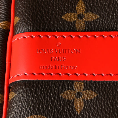 Louis Vuitton Calfskin Monogram Keepall Bandouliere 50 Coquelicot 6 of 12
