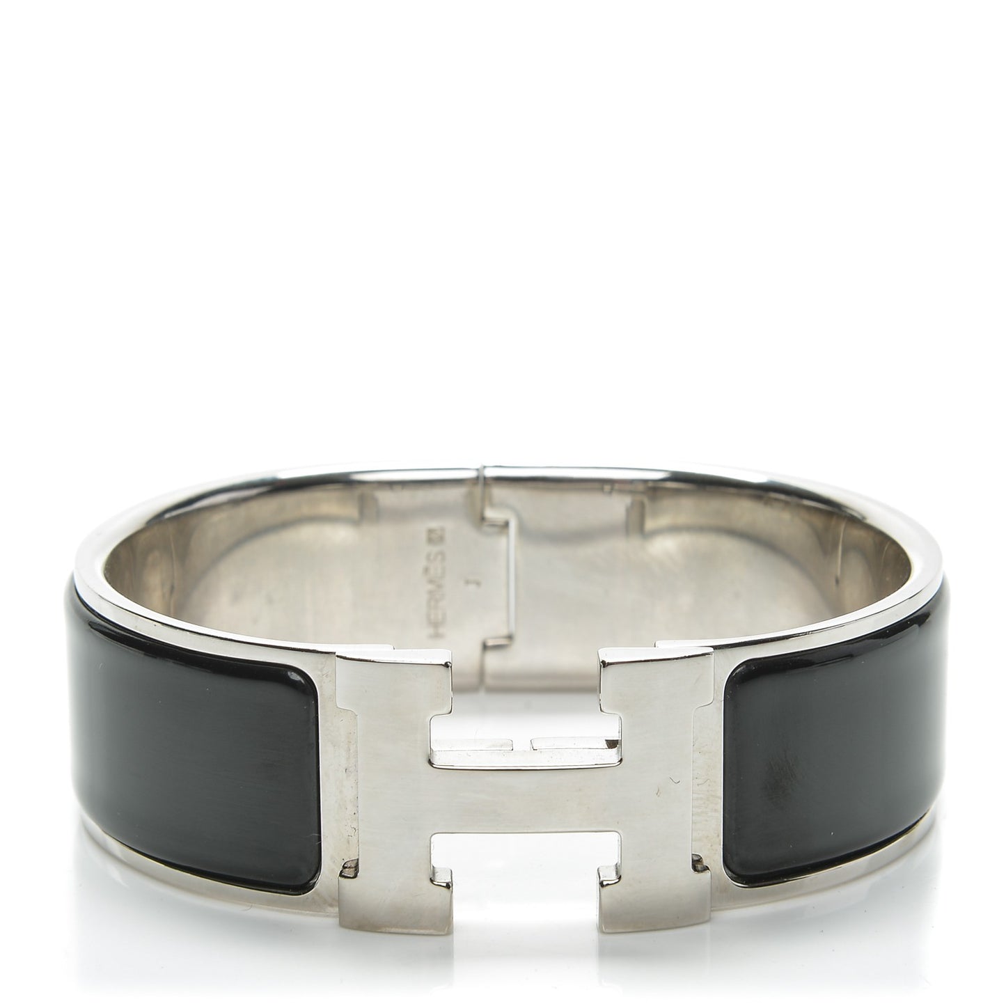 Enamel Wide Clic Clac H Bracelet GM Black