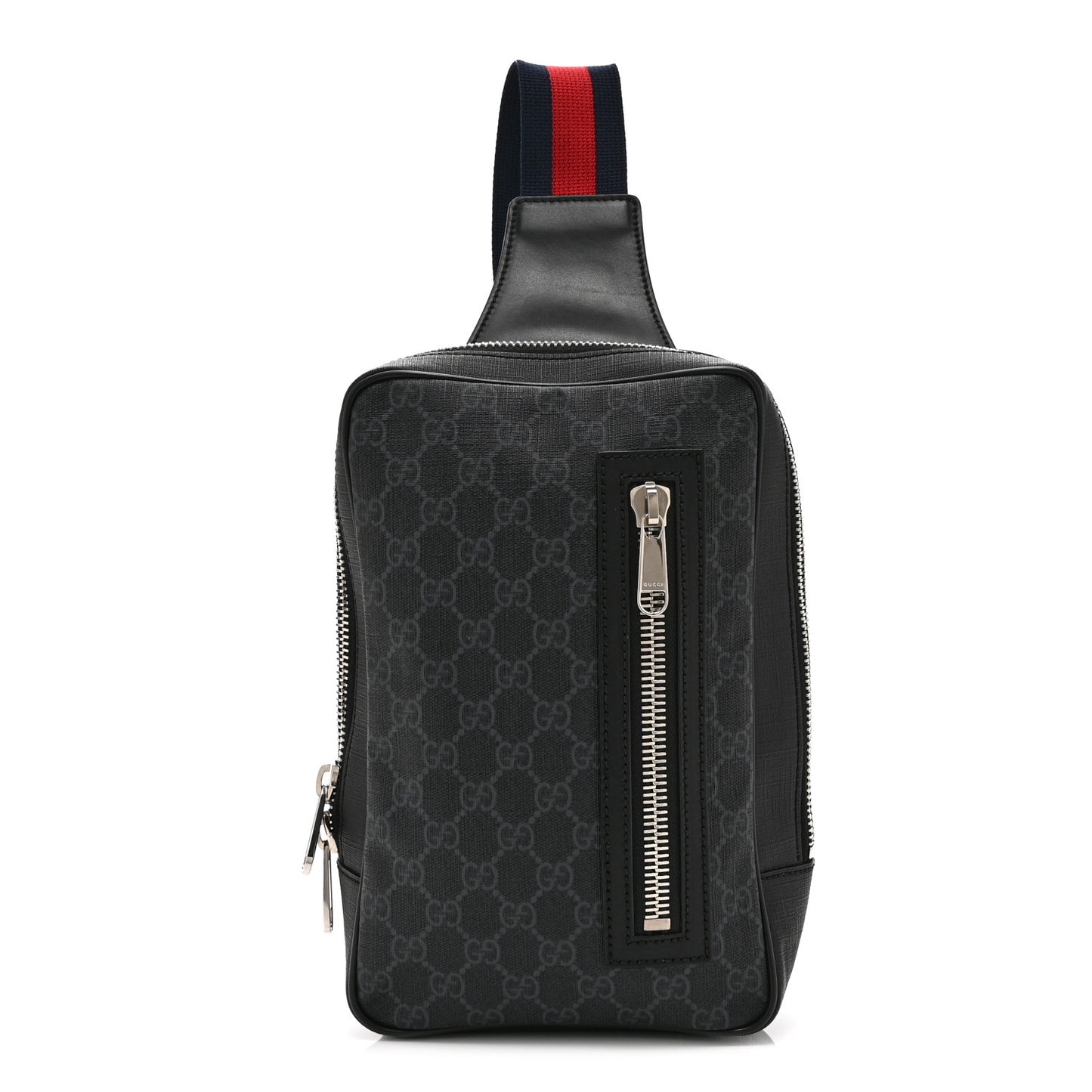 GG Supreme Monogram Web Belt Bag Black Grey