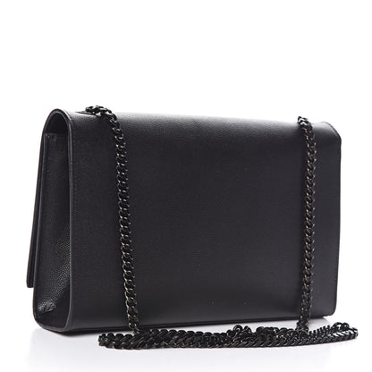 Saint Laurent Grain De Poudre Medium Classic Monogram Kate Satchel Black 3 of 10