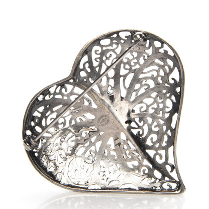 Chanel Ruthenium CC Heart Brooch 3 of 5