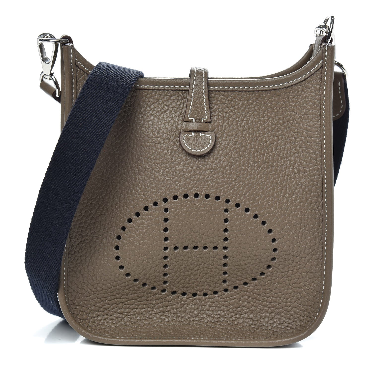 Hermes Taurillon Clemence Amazone Evelyne TPM Etoupe Bleu Indigo 1 of 10