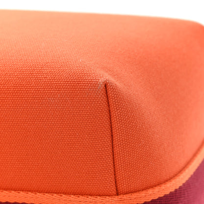 Hermes Canvas Large Bride-A-Brac Pouch Orange Feu Burgundy 10 of 11