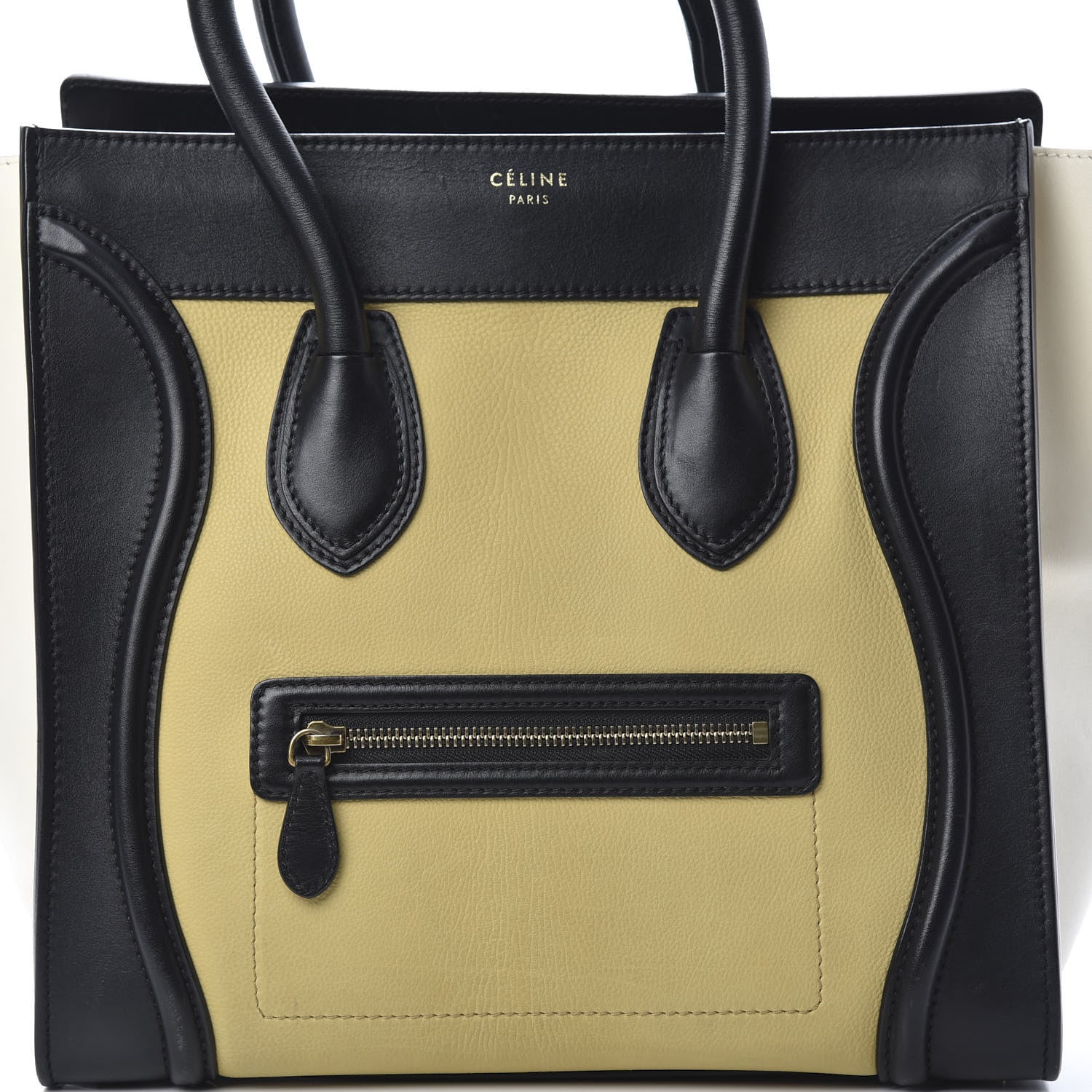 Celine Velluto Calfskin Mini Tri-Color Luggage Vanilla 8 of 11