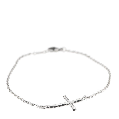 Tiffany Sterling Silver Paloma Picasso Hammered Cross Bracelet 1 of 6