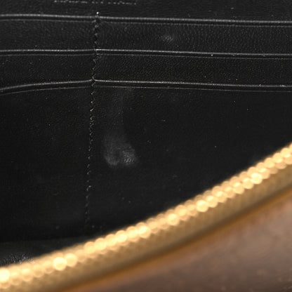 Saint Laurent Metallic Crackled Calfskin Kate Monogram Tassel Chain Wallet Gold 10 of 11