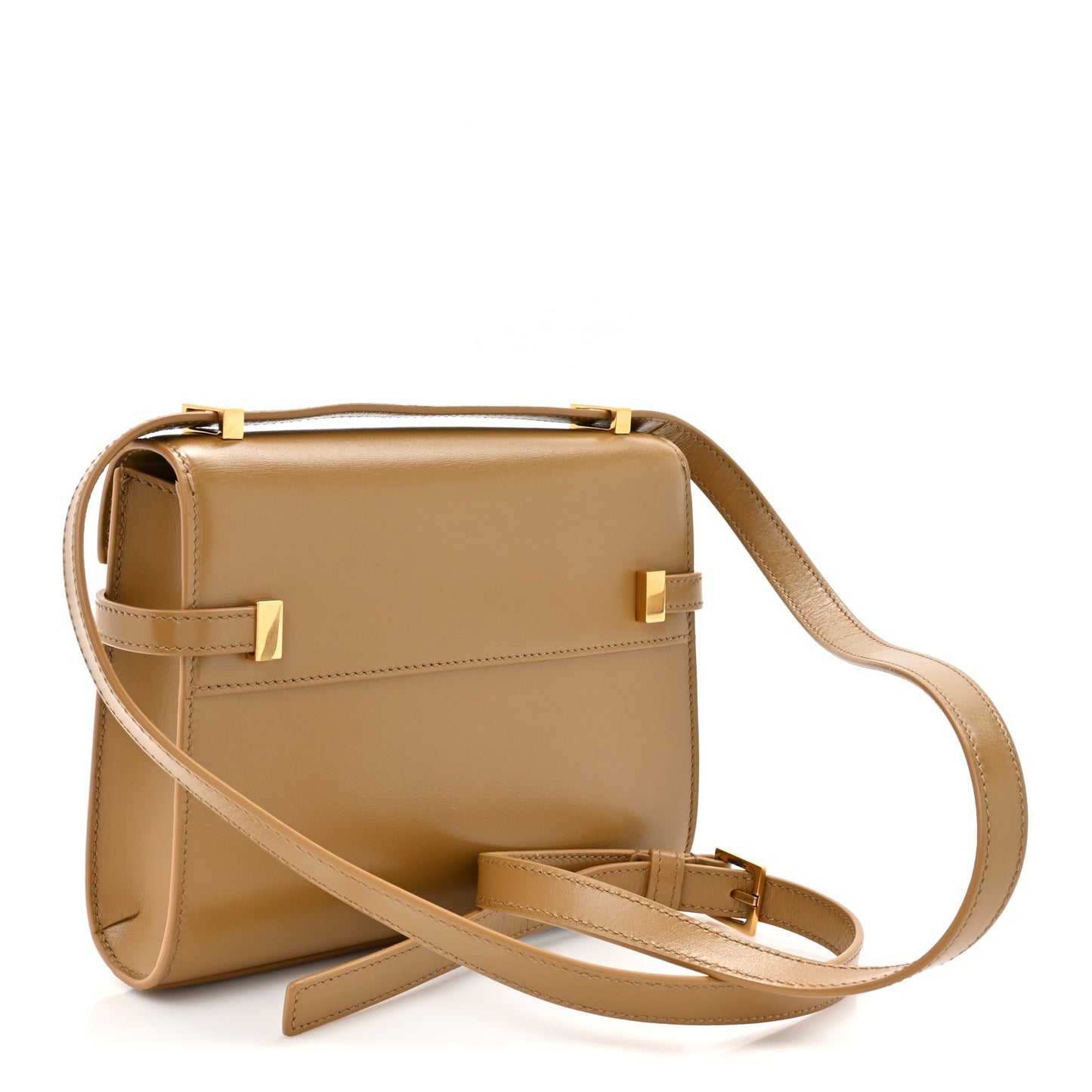 Smooth Calfskin Mini Manhattan Shoulder Bag Natural Tan