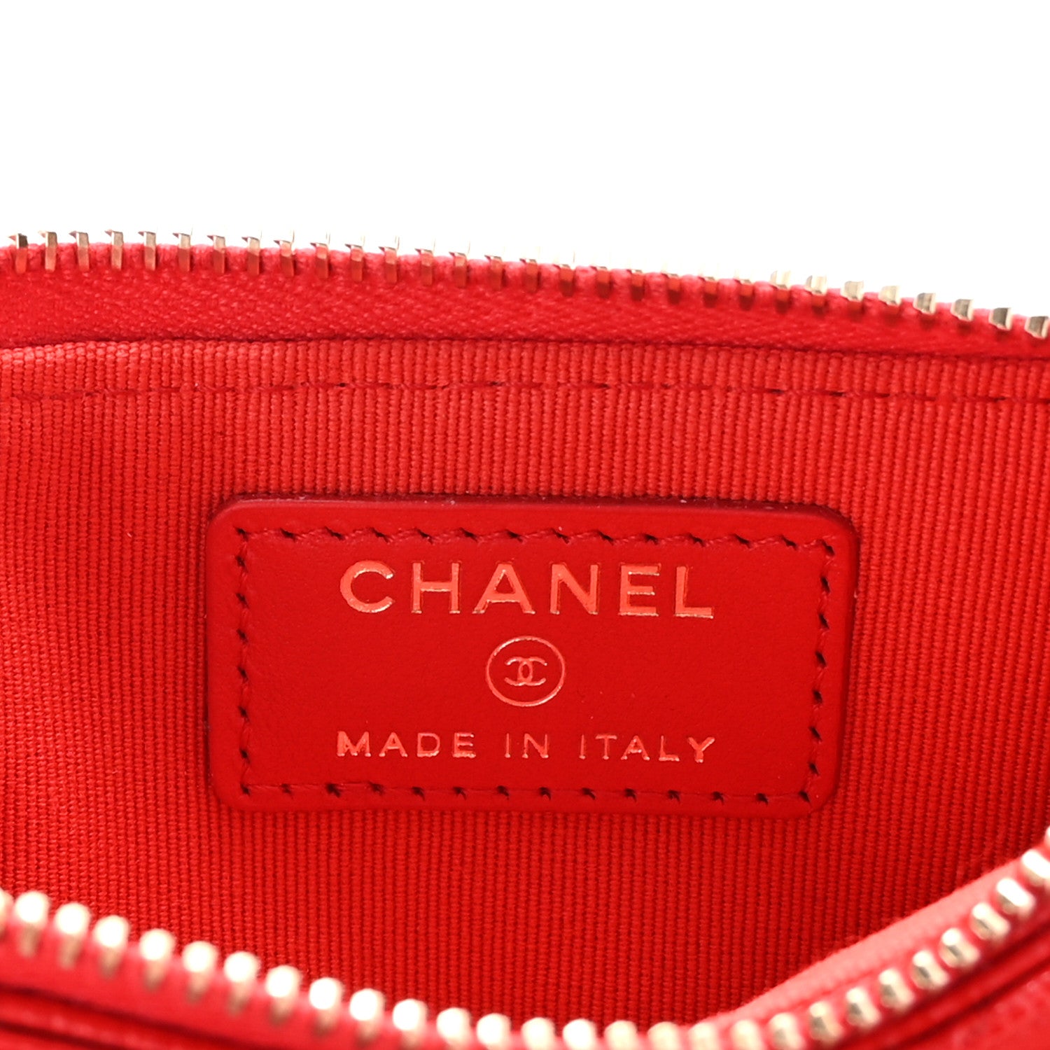 Chanel Caviar Quilted Flap Zip Card Holder Red 6 of 7