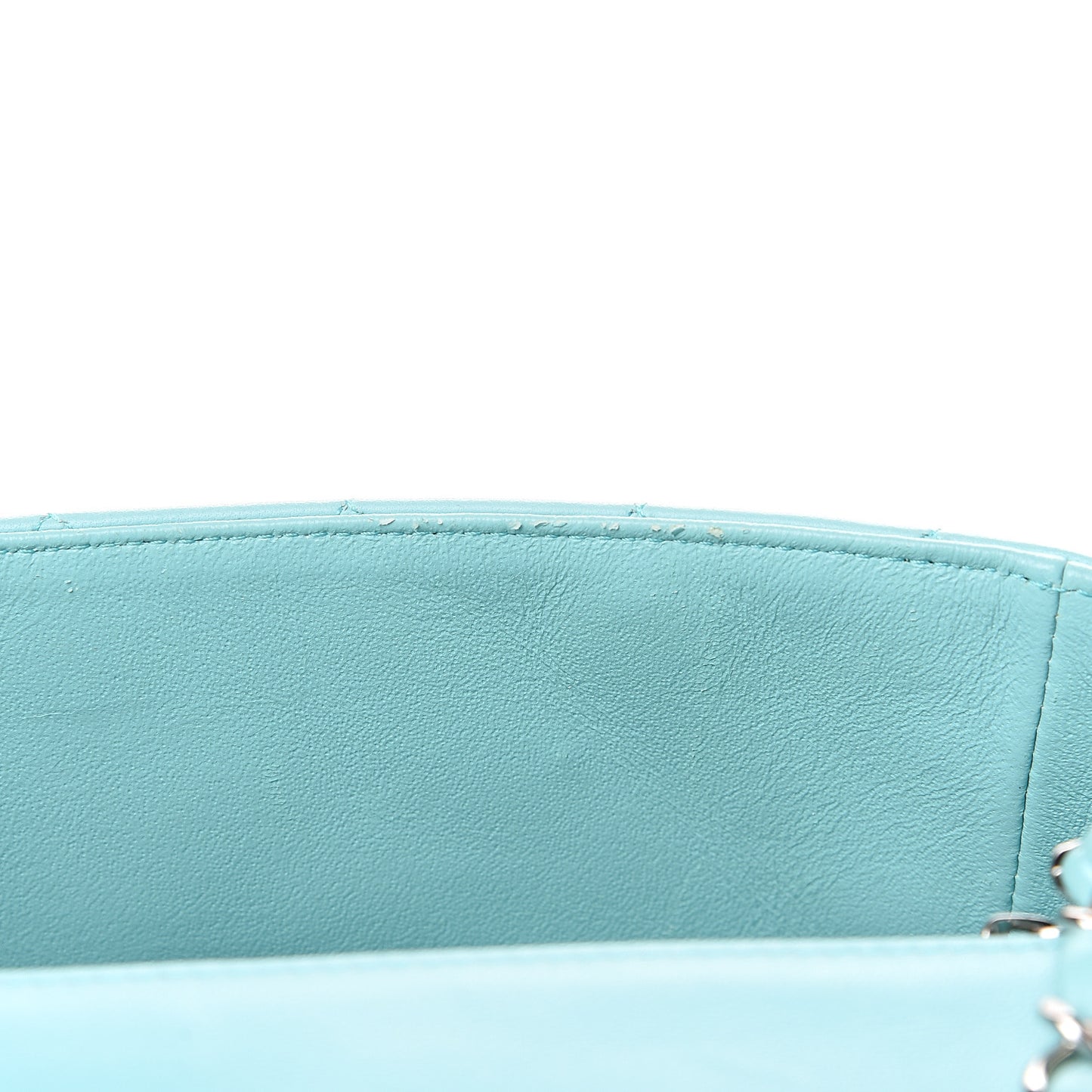 Lambskin Quilted Mini Rectangular Flap Light Blue