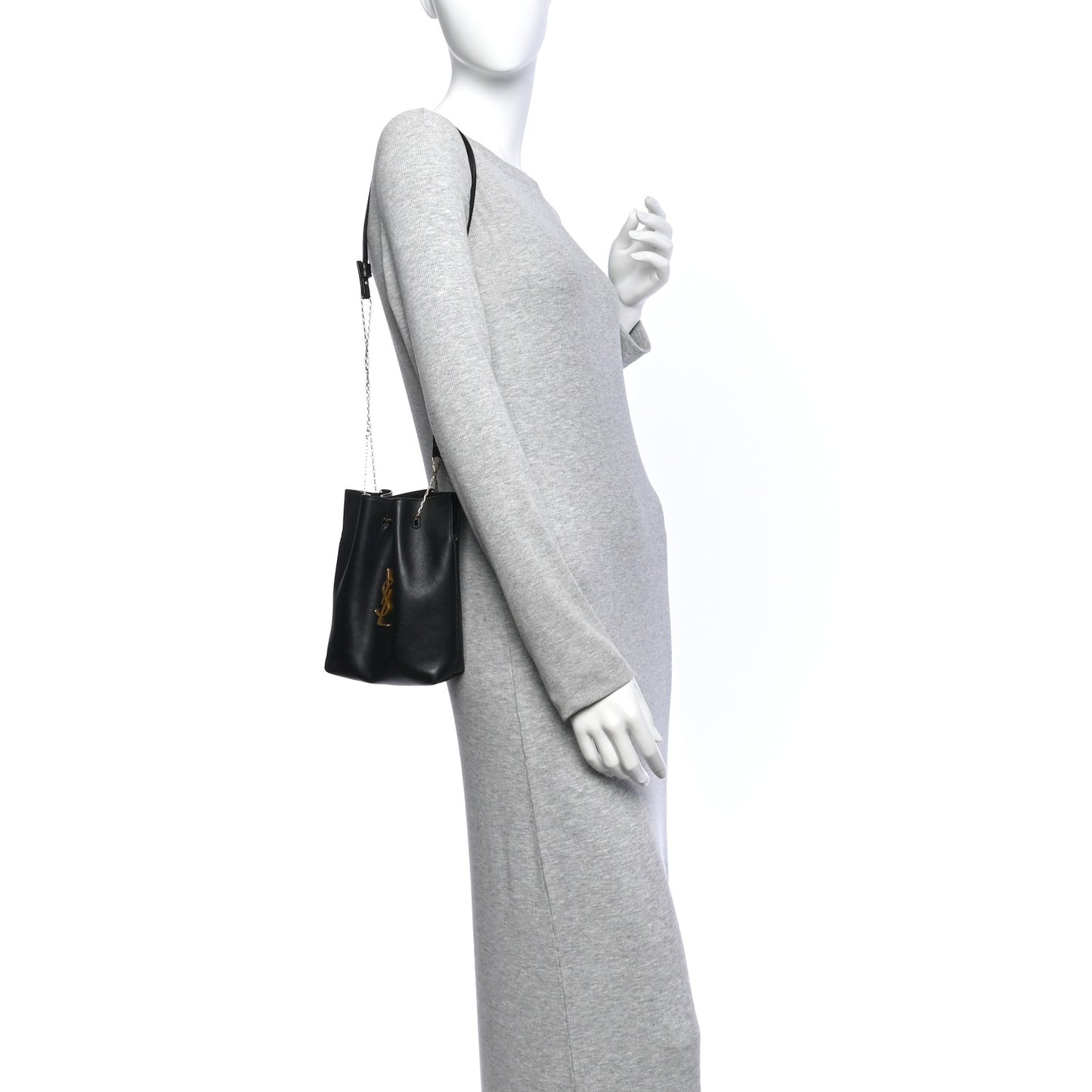Lambskin Pochon Shoulder Bag Black