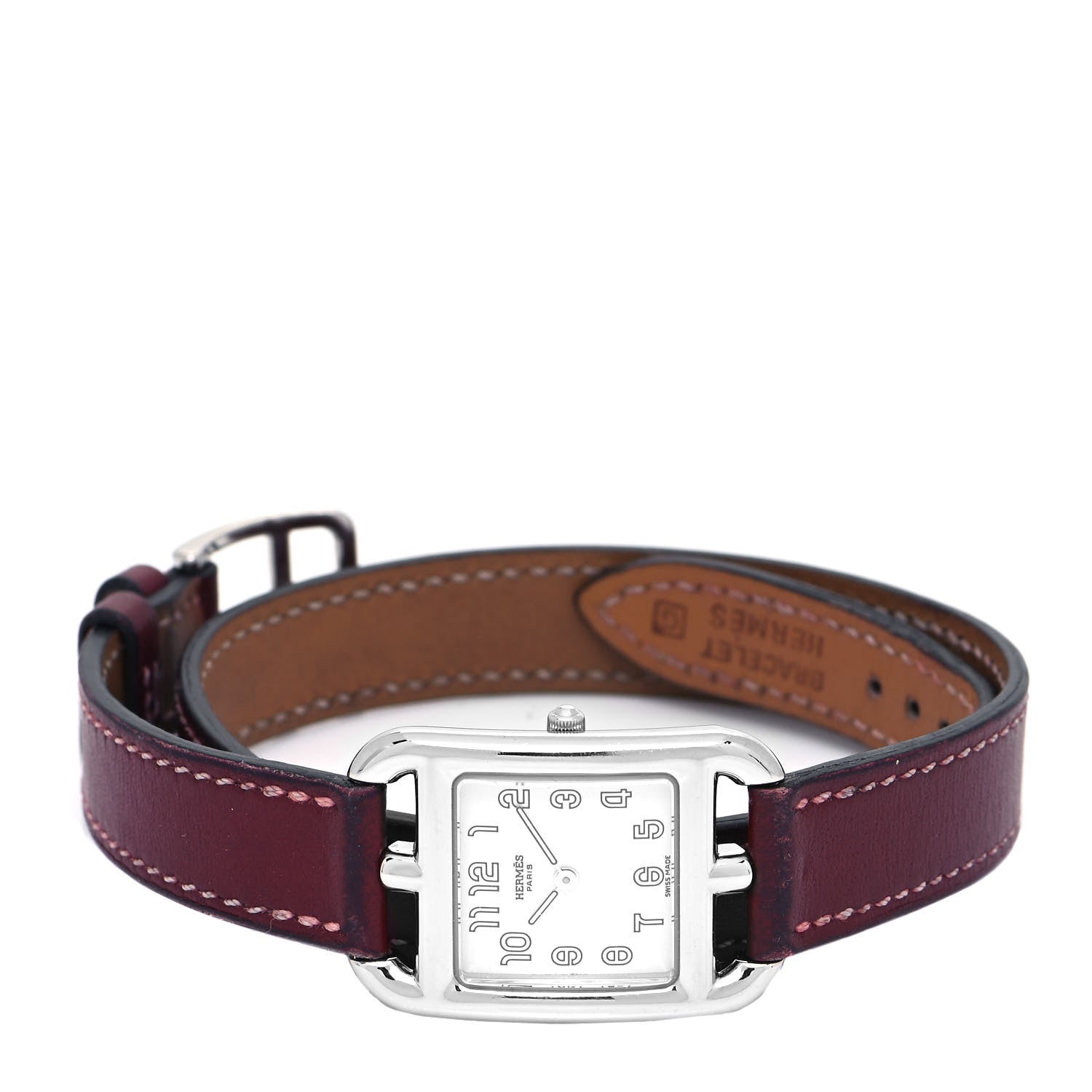 Hermes Stainless Steel Barenia 23mm Cape Cod Double Tour Quartz Watch Fauve 2 of 5