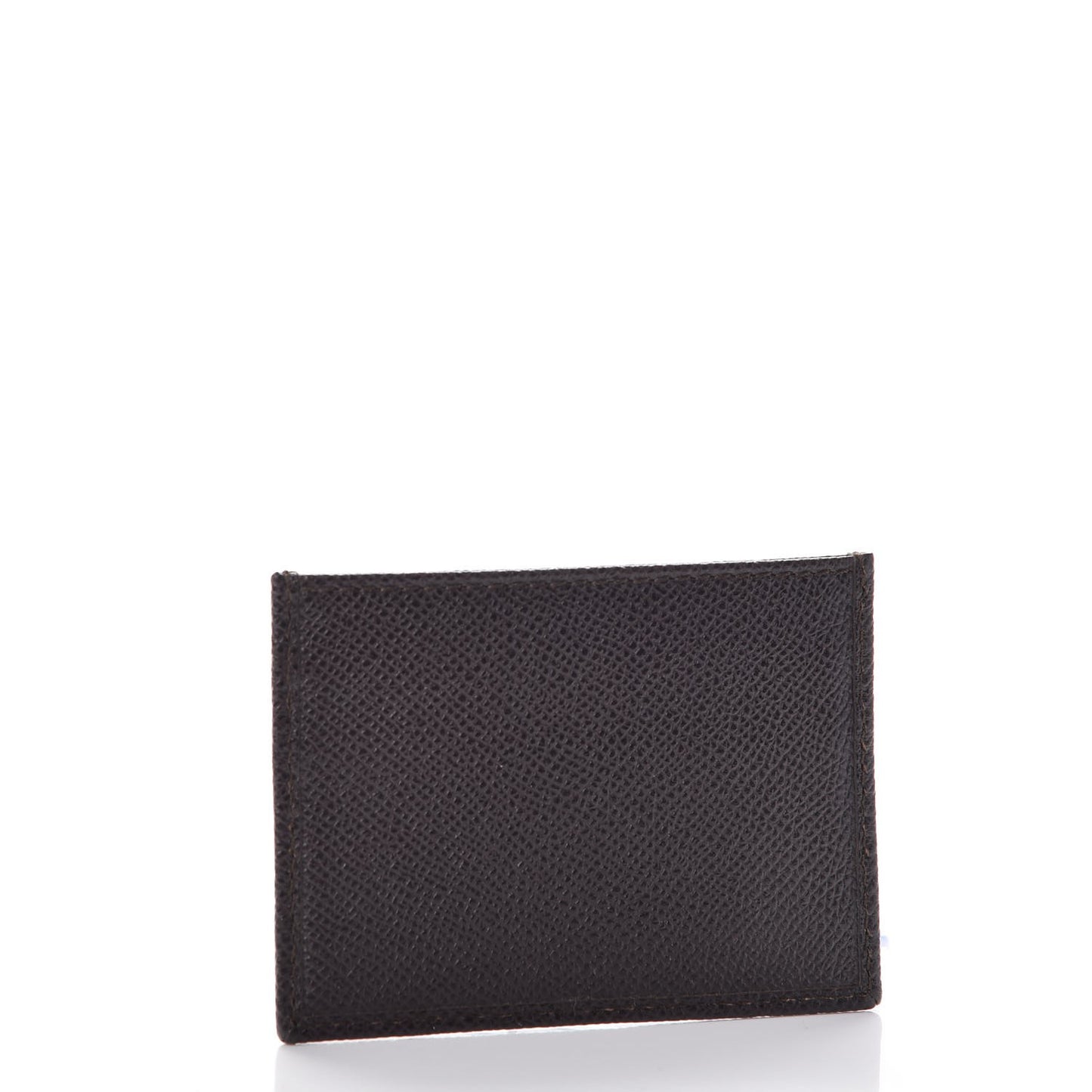 Grained Calfskin Credit Card Case Ebony