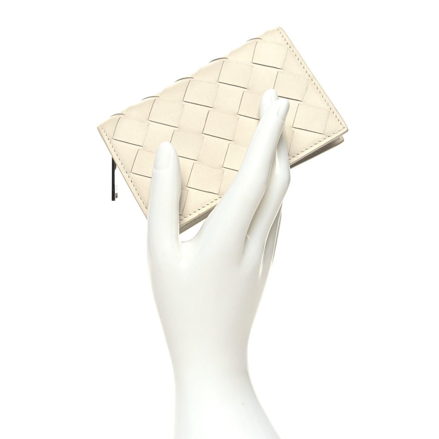Bottega Veneta Nappa Intrecciato Zip Wallet White 2 of 11