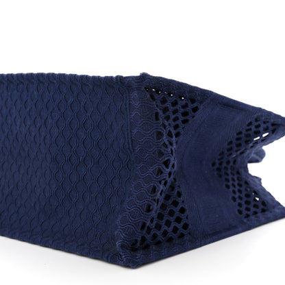Christian Dior Mesh Embroidered Medium Book Tote Navy Blue 10 of 10