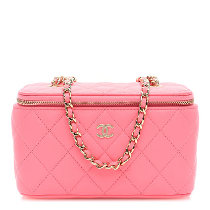 Chanel Lambskin Quilted Small Vanity Case With Chain Pink 1 of 11