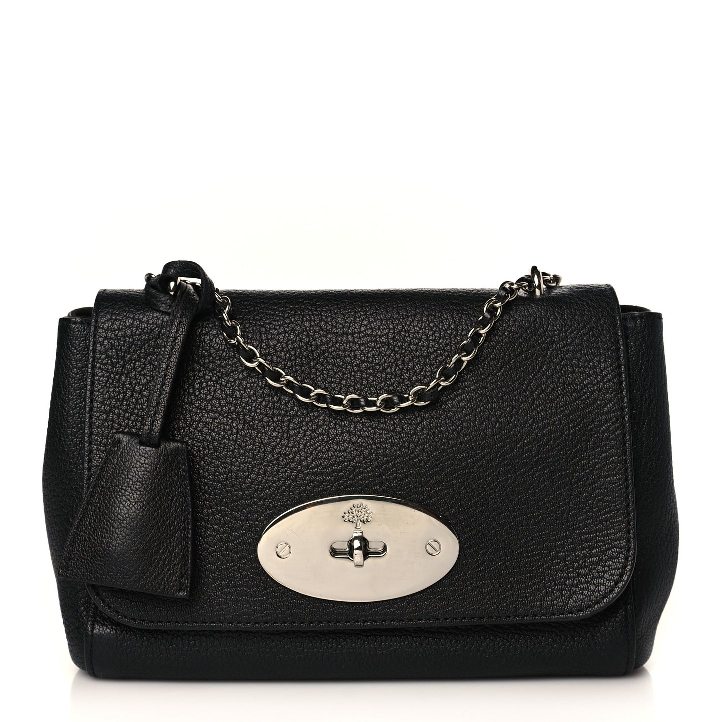 Glossy Goatskin Small Lily Flap Black