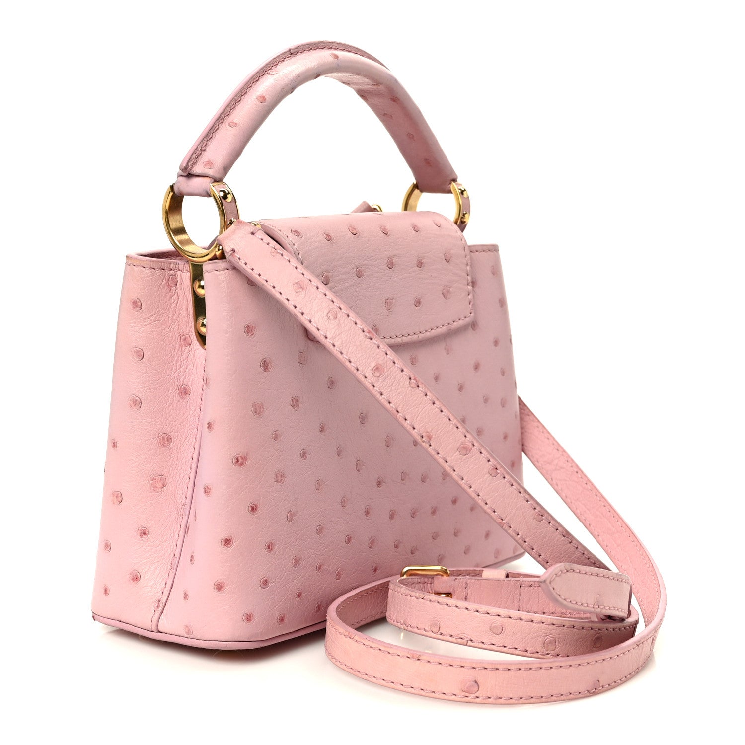 Louis Vuitton Ostrich Capucines Mini Pink 2 of 8