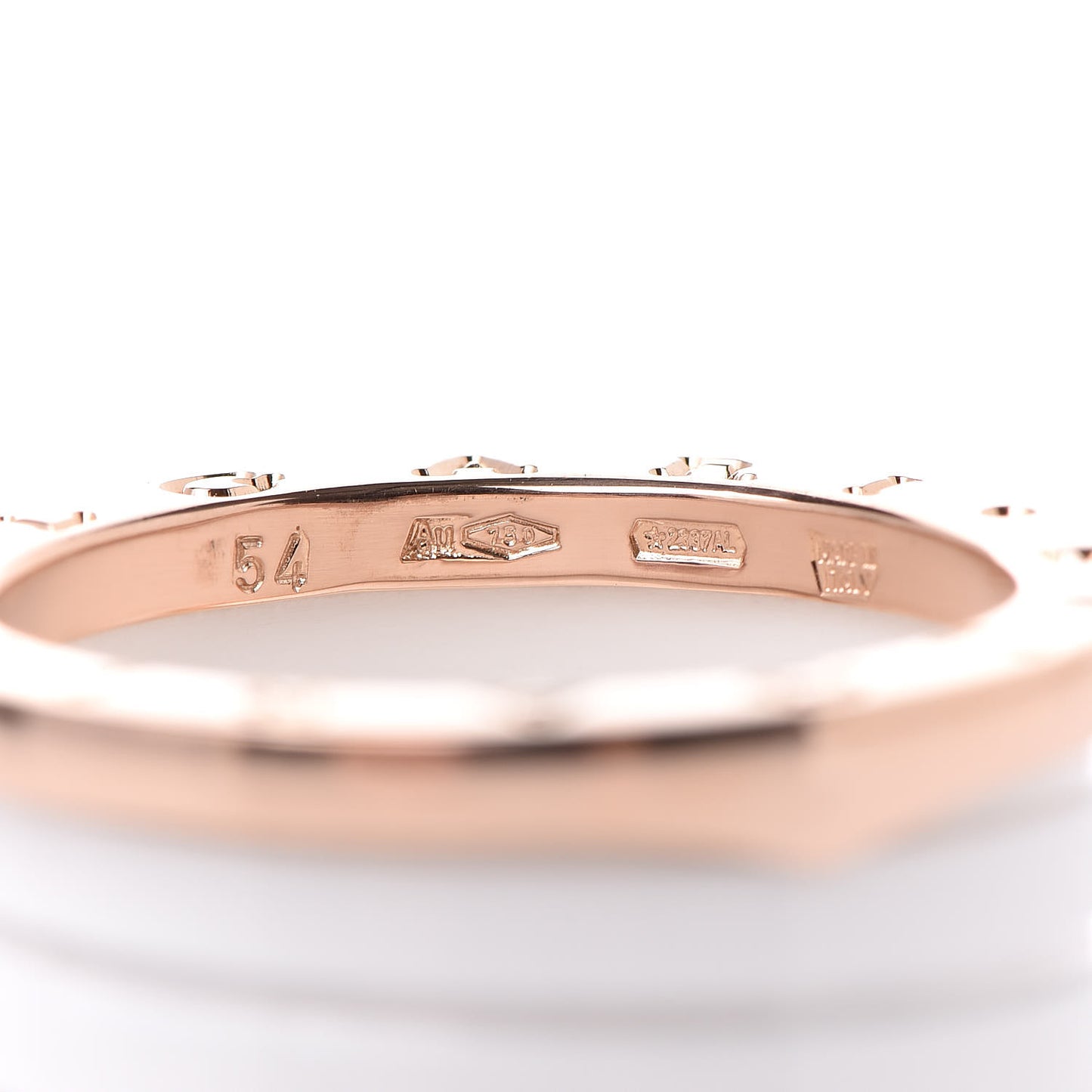 18K Rose Gold White Ceramic B.Zero1 Four-Band Ring 54 6.75