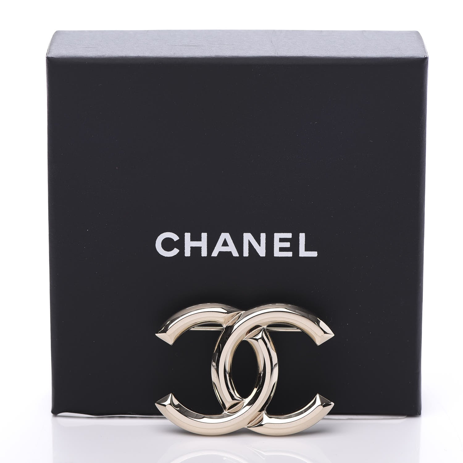 Chanel Metal CC Brooch Light Gold 4 of 4