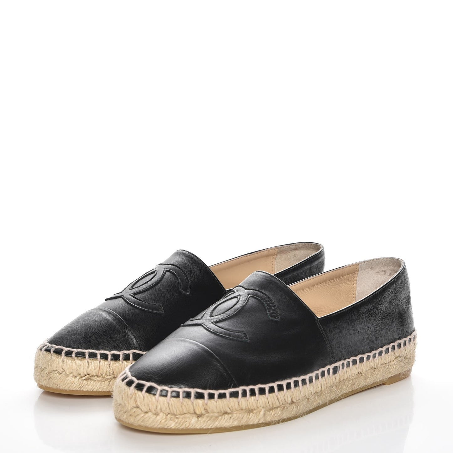 Lambskin CC Espadrilles 37 Black