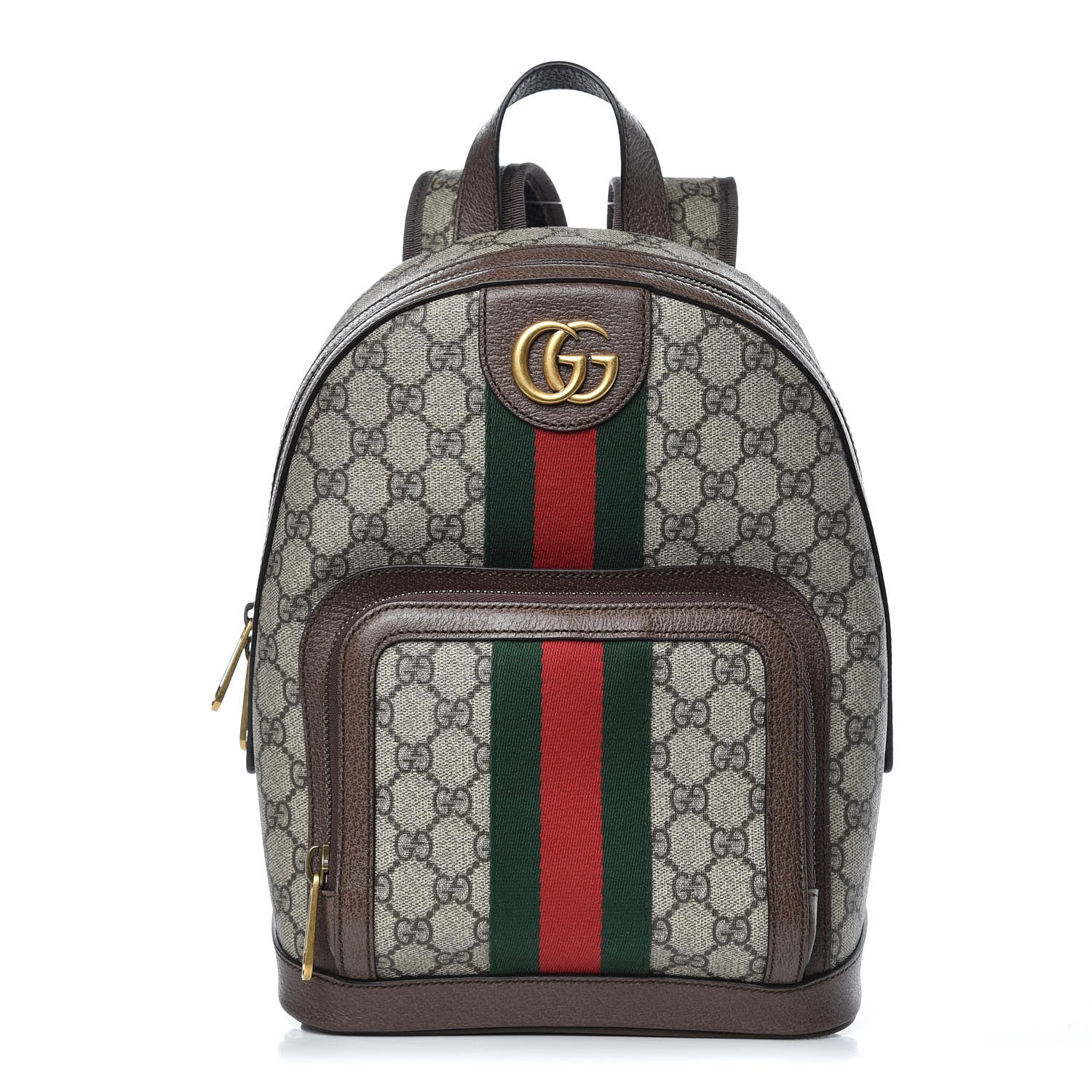 Gucci GG Supreme Monogram Calfskin Web Small Ophidia Day Backpack Beige Ebony New Acero 1 of 7