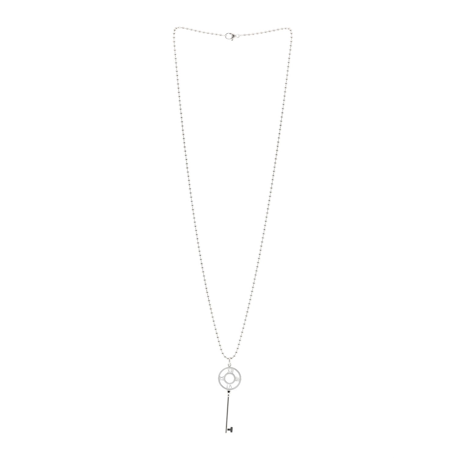 Tiffany Sterling Silver Atlas Key Pendant Necklace 3 of 5