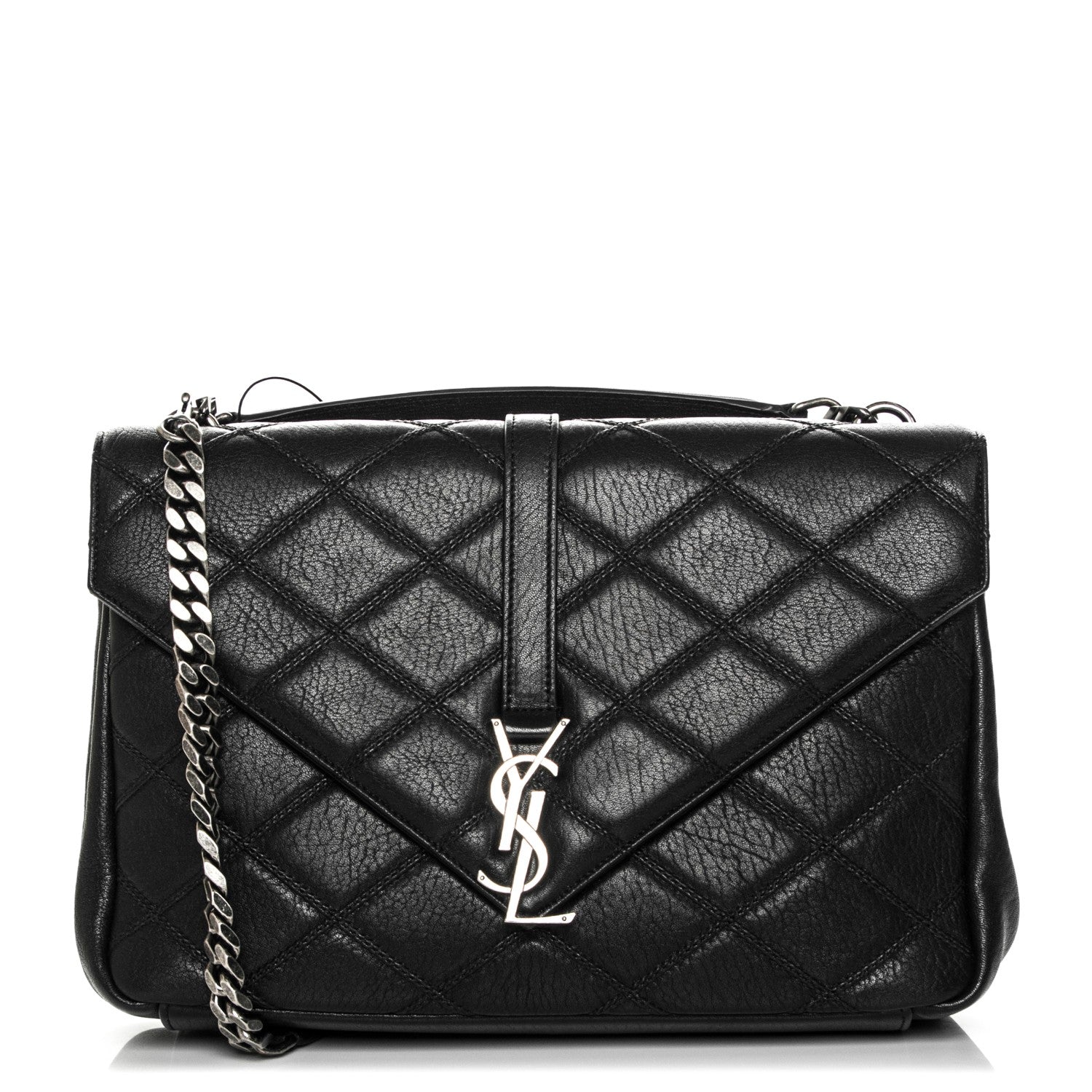 Saint Laurent Sheepskin Quilted Monogram Large College Satchel Black 1 of 11