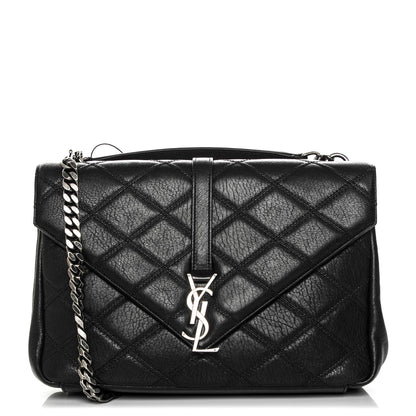 Saint Laurent Sheepskin Quilted Monogram Large College Satchel Black 1 of 11