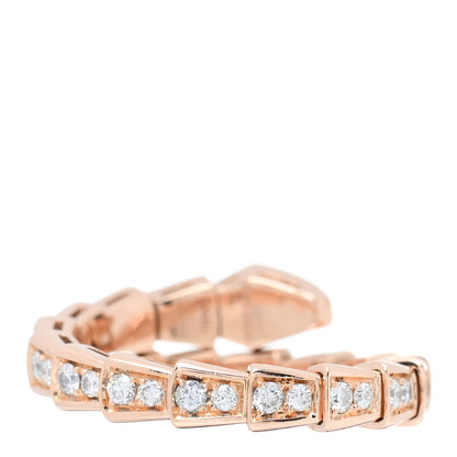 Bulgari 18K Rose Gold Diamond Serpenti Viper Pave Ring L 3 of 5