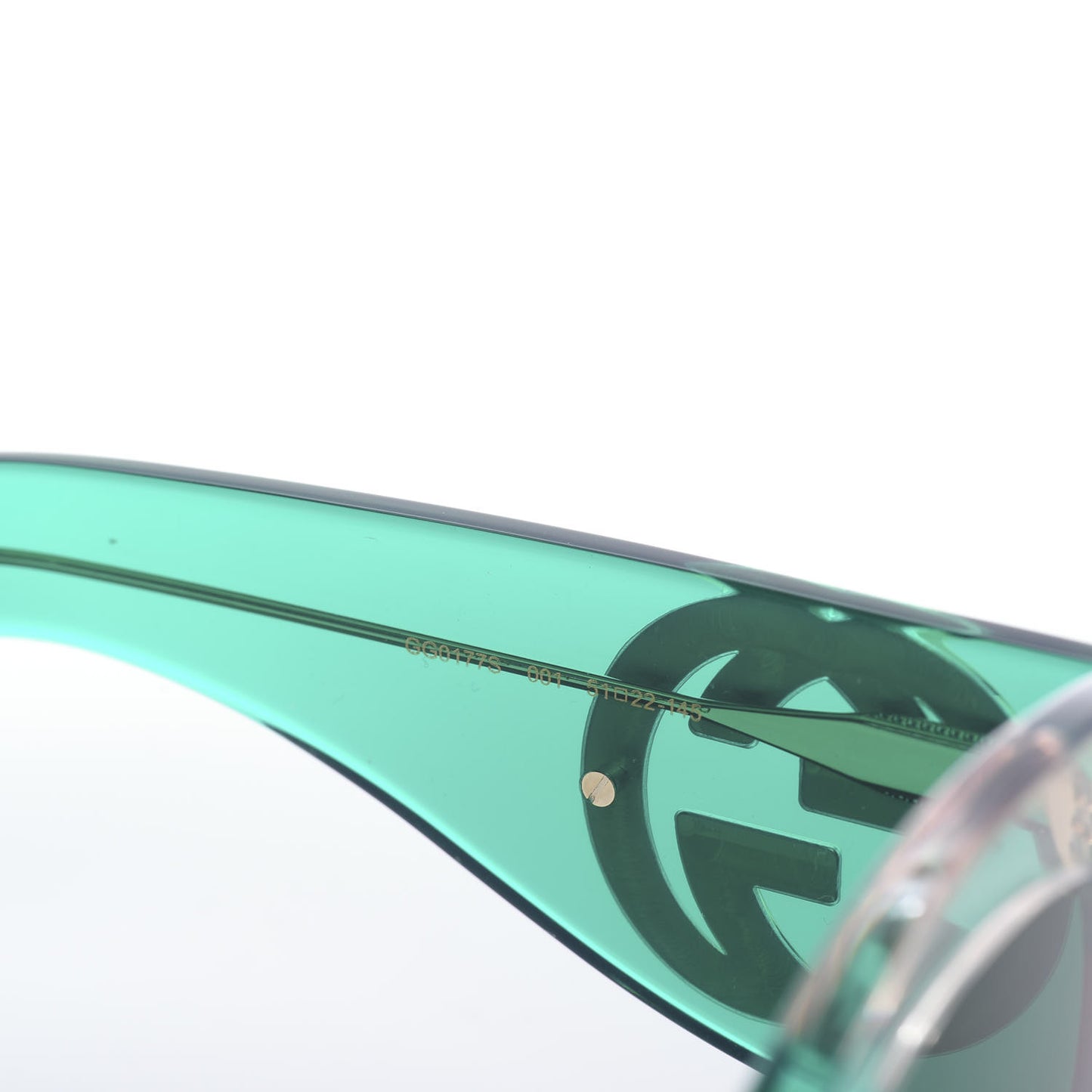 Acetate Round Frame Sunglasses GG0177S Green Red
