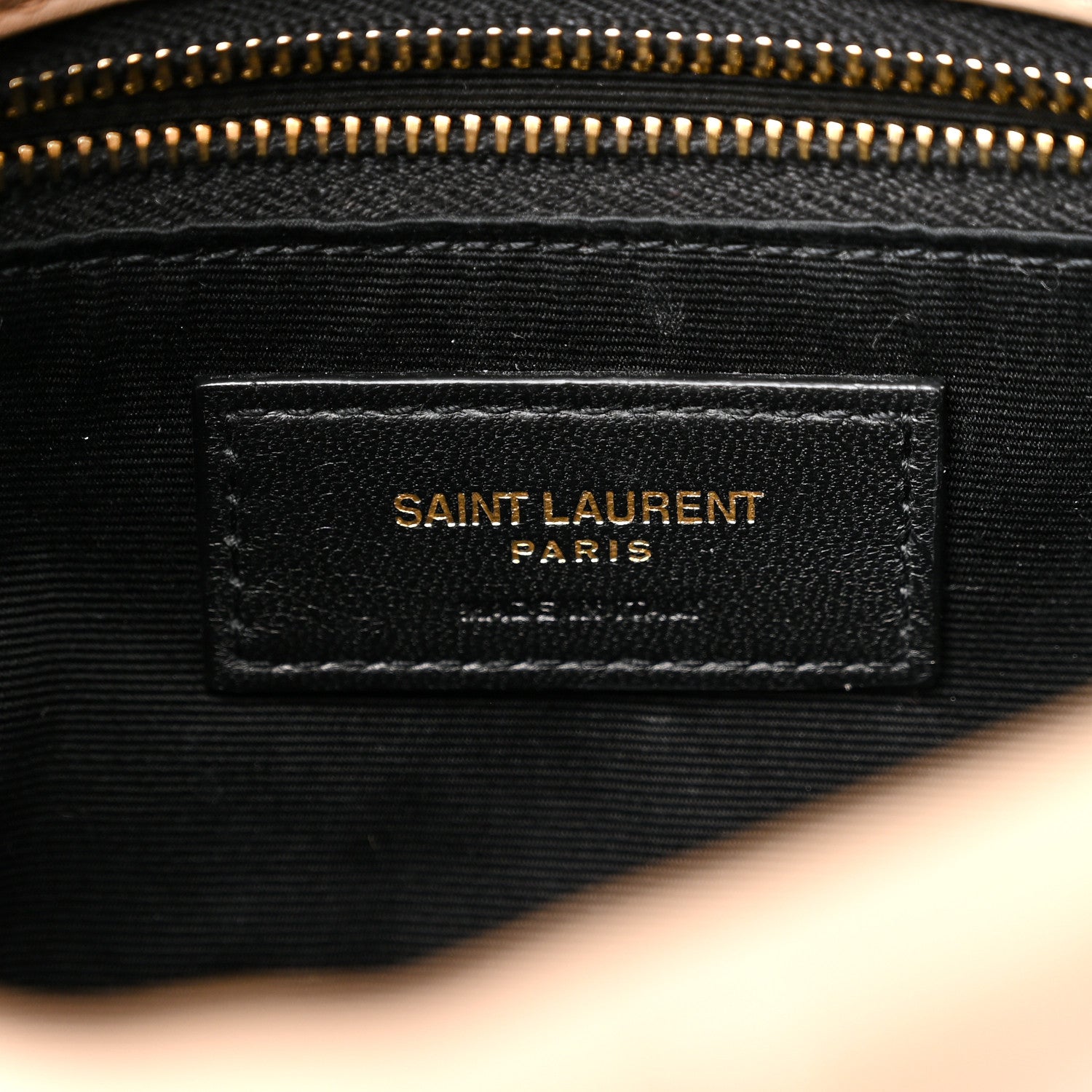 Saint Laurent Lambskin Quilted Toy Loulou Puffer Monogram Chain Satchel Dark Beige 6 of 10