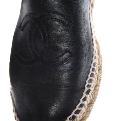 Chanel Lambskin CC Espadrilles 37 Black 9 of 15