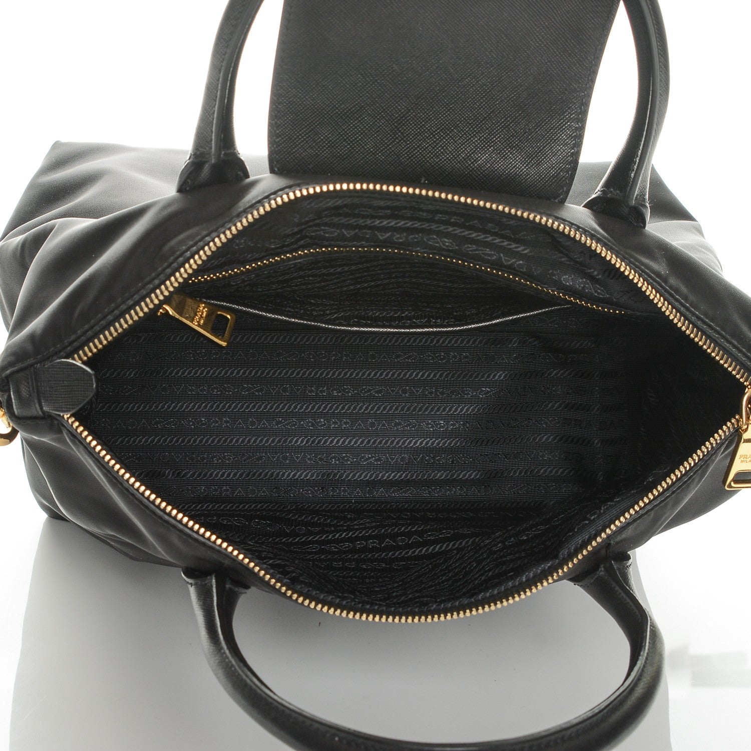 Prada Saffiano Tessuto Nylon Tote Nero Black 5 of 6