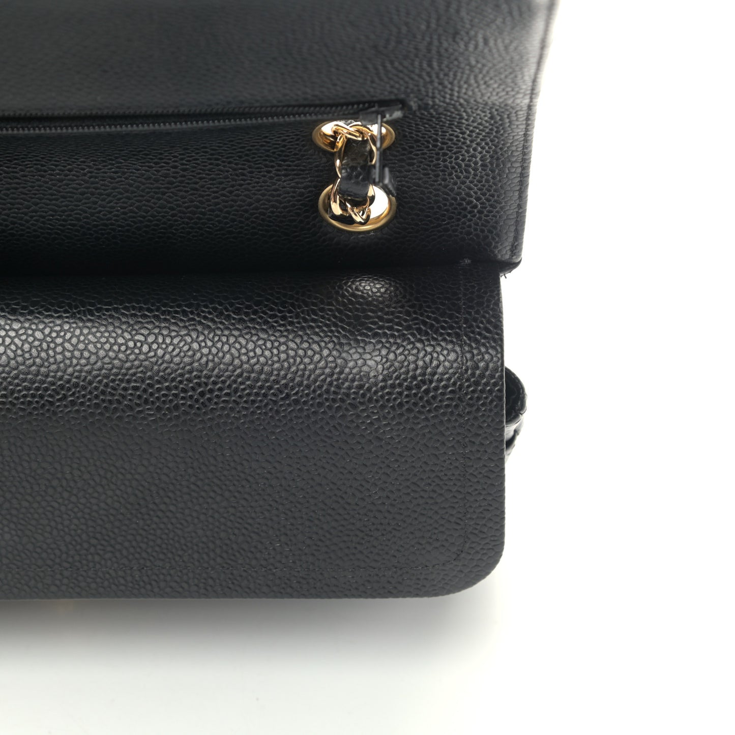 Caviar Quilted Medium Double Flap Black