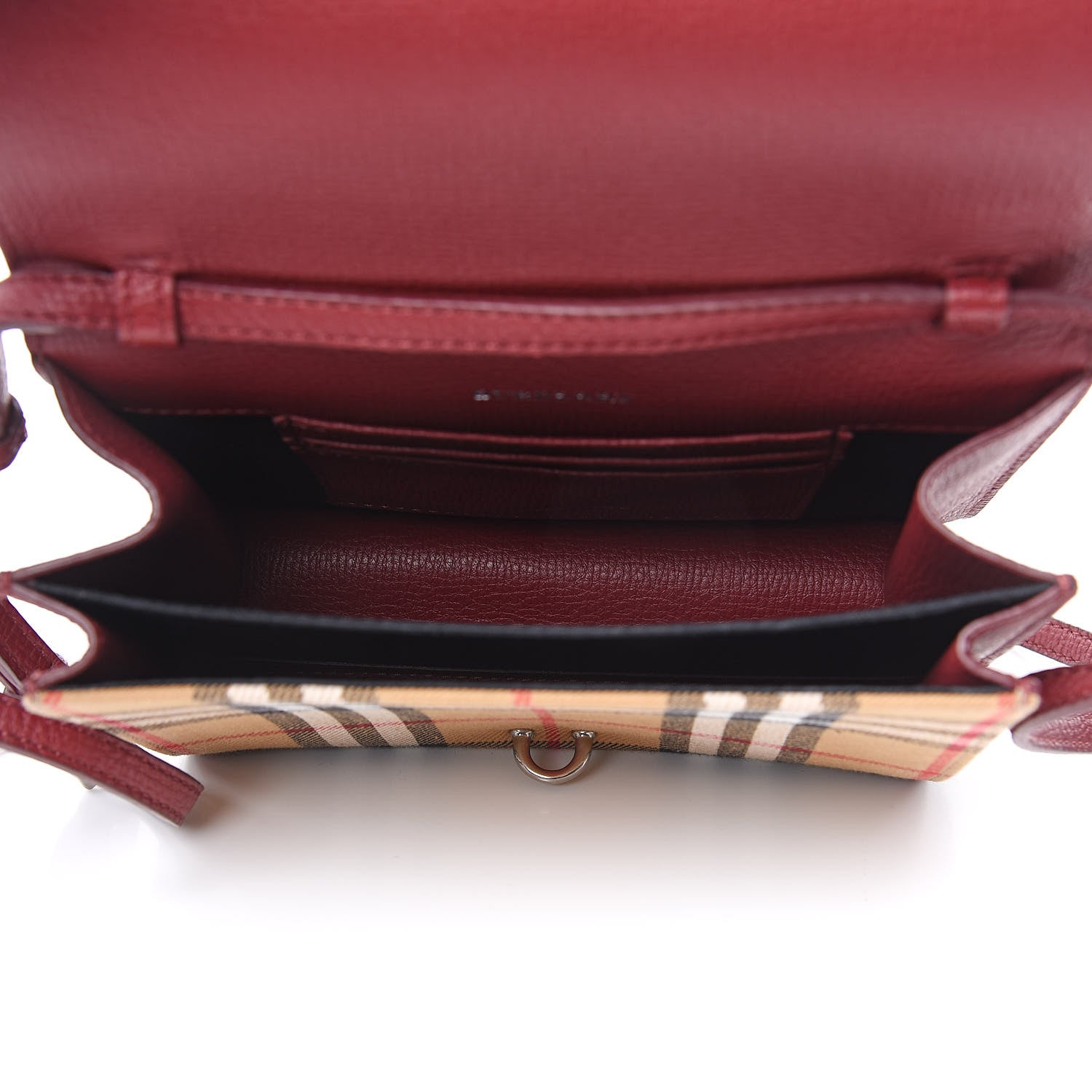 Burberry Derby Calfskin House Check Mini Macken Crossbody Bag Russet Red 5 of 8