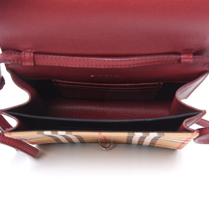 Burberry Derby Calfskin House Check Mini Macken Crossbody Bag Russet Red 5 of 8