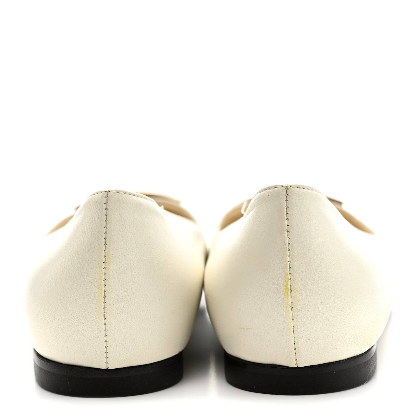 Vitello Cuoio FF Ballerina Flats 37.5 White