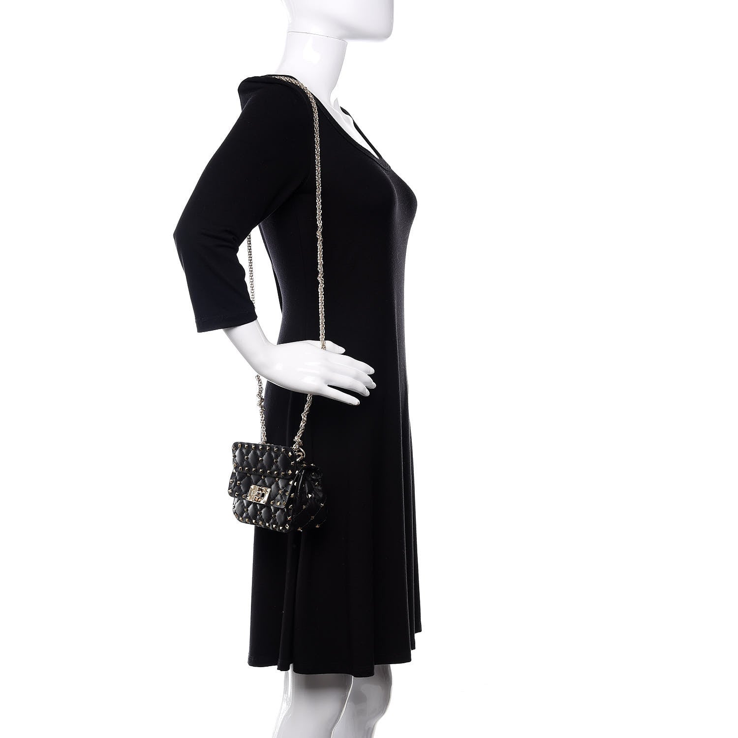 Valentino Garavani Nappa Micro Rockstud Spike Shoulder Bag Black 2 of 9