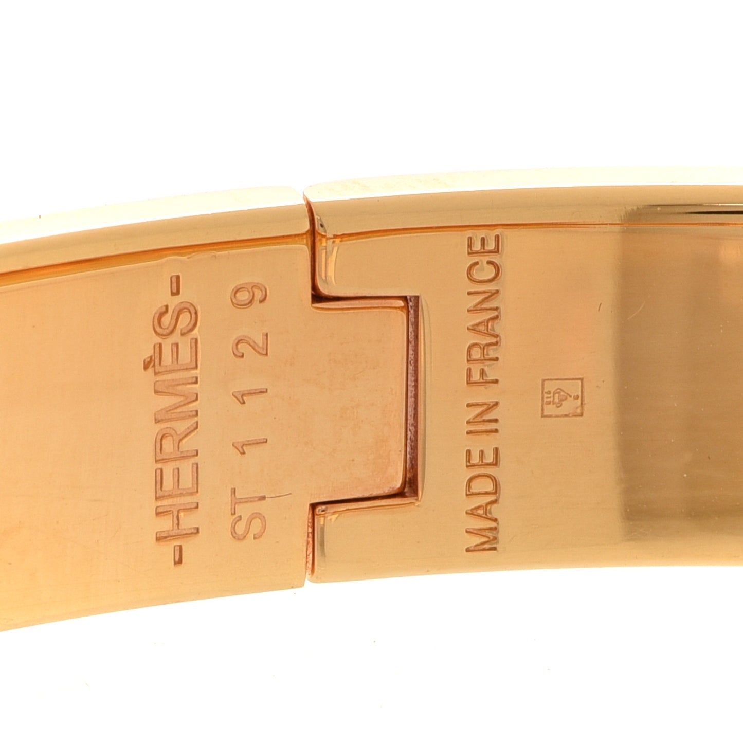 Enamel Narrow Clic Clac H Bracelet GM Marron Glace