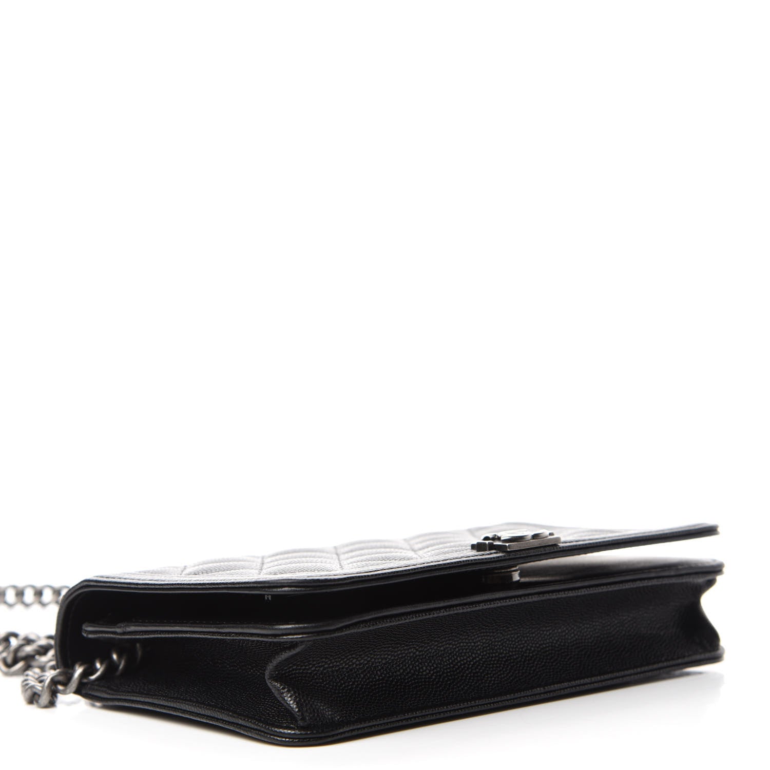 Chanel Caviar Quilted Boy Wallet On Chain WOC Black 4 of 13