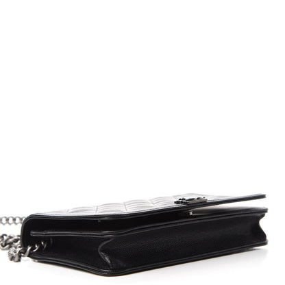 Chanel Caviar Quilted Boy Wallet On Chain WOC Black 4 of 13