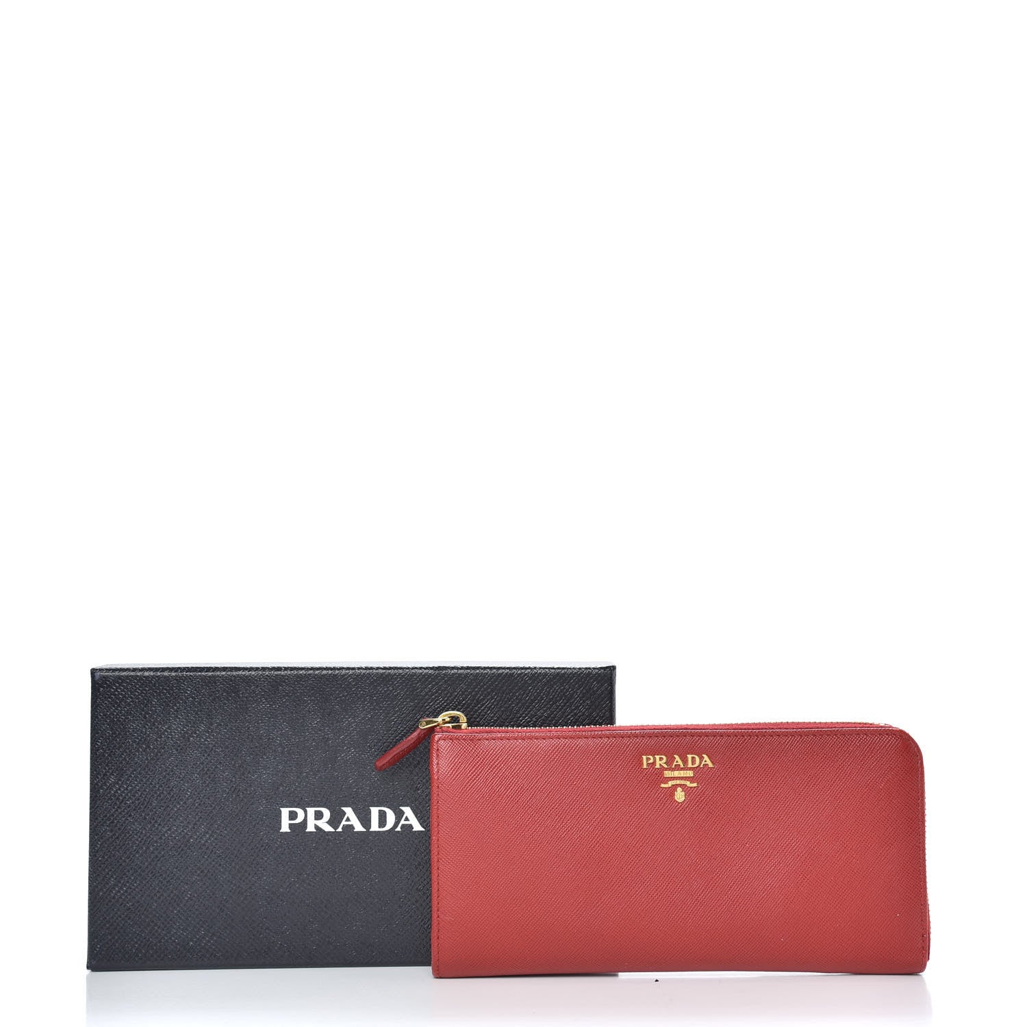 Prada Saffiano Zip Around Wallet Fuoco 9 of 9