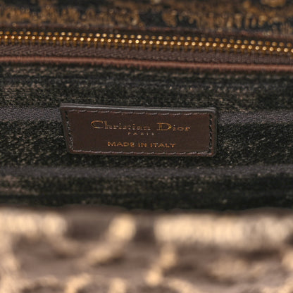 Christian Dior Velvet Mizza Embroidered Medium Lady D-Lite Beige Multicolor 6 of 9