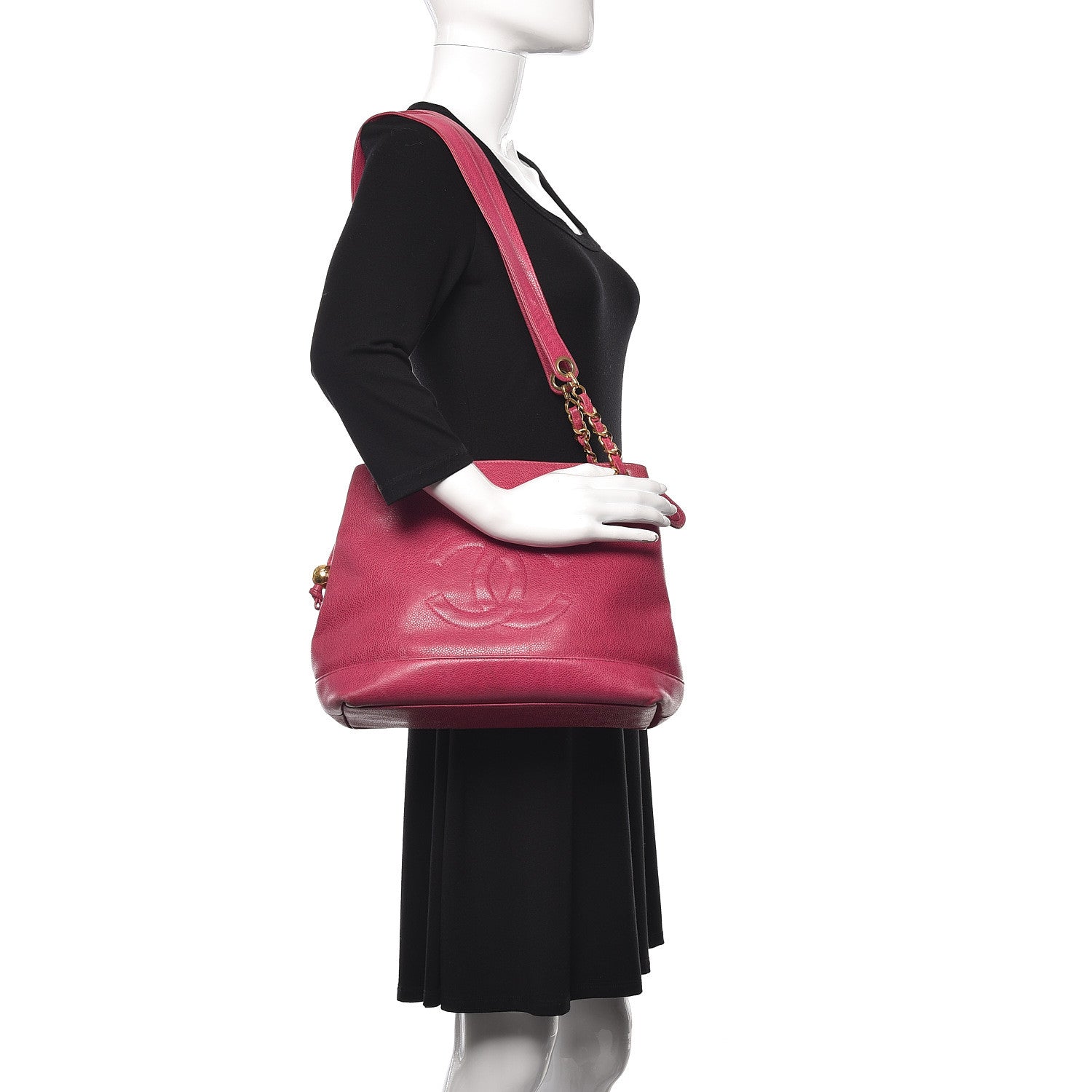 Chanel Caviar CC Shoulder Bag Pink 2 of 42