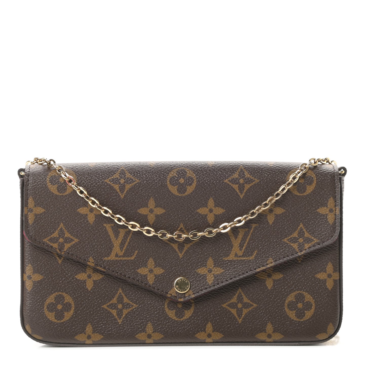 Monogram Pochette Felicie Chain Wallet Fuchsia