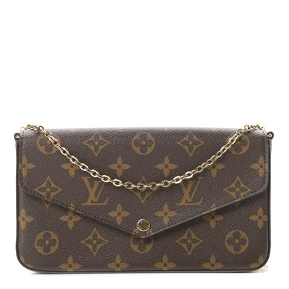 Louis Vuitton Monogram Pochette Felicie Chain Wallet Fuchsia 1 of 15