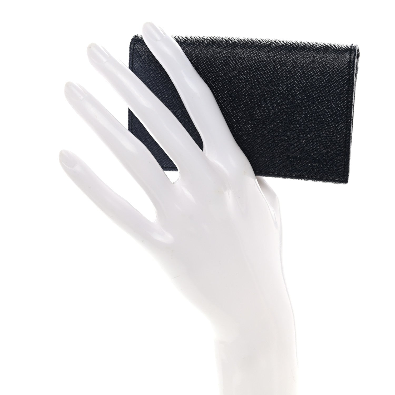 Prada Saffiano Flap Card Holder Baltico 2 of 8