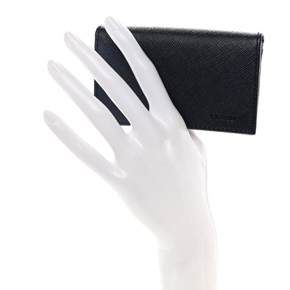 Prada Saffiano Flap Card Holder Baltico 2 of 8