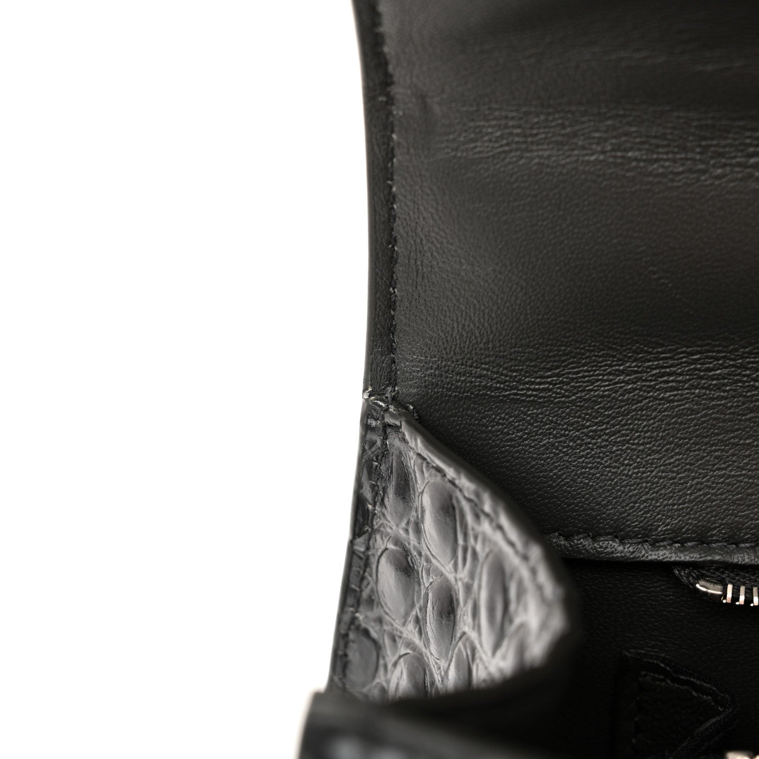 Balenciaga Shiny Calfskin Crocodile Embossed Small Hourglass Top Handle Bag Dark Grey 12 of 14