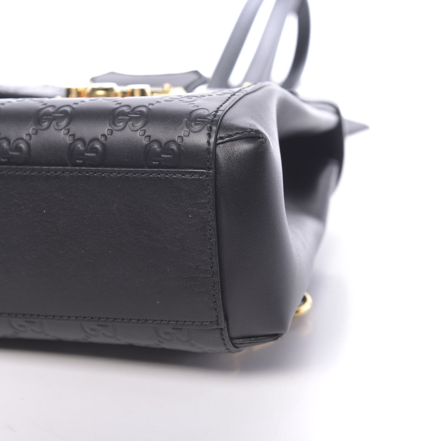 Guccissima Signature Padlock Backpack Black